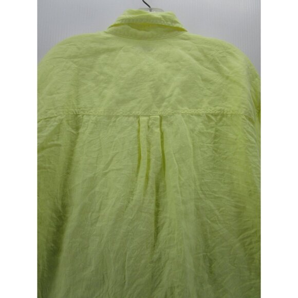 Faherty Top Medium Linen Shirt Button Down Oversized Fit Pocket - Picture 7 of 10